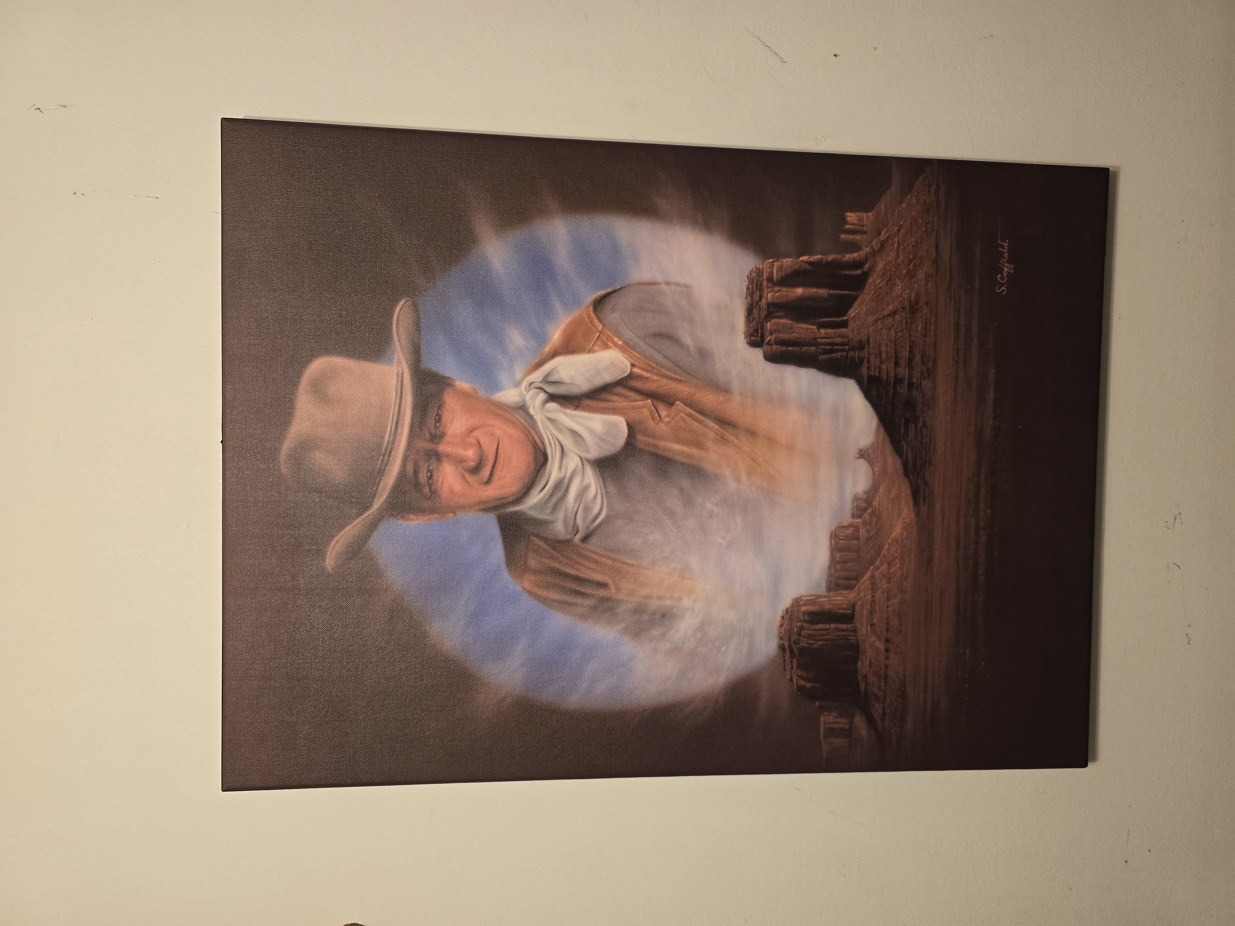 John Wayne Portrait Canvas Print by S. Coffield - Monument Valley
